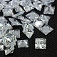 20PCS Clear Grade A Square Shaped Cubic Zirconia Pointed Back Cabochons(X-ZIRC-M004-5x5mm-007)-1