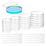 Flat Round Plastic Disposable Cell Culture Dish, with 2ML Disposable Plastic Dropper, Clear, 74pcs/box(AJEW-OC0001-97)