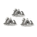 Tibetan Style Alloy Animals Pendants, Antique Silver, Nessie, 12.5x19.5x3.5mm, Hole: 1.6mm(PALLOY-V007-01AS-07)