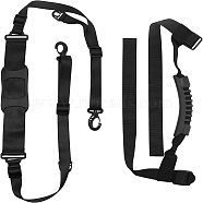 SUPERFINDING 2Pcs 2 Style Nylon Skateboard Shoulder Straps, with Plastic Clasps, Black, 1pc/style(FIND-FH0002-21)