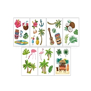 7 Sheets 7 Styles Hawaii Theme PVC Waterproof Wall Stickers, Self-Adhesive Decals, for Window or Stairway Home Decoration, Rectangle, Leaf, 200x145mm, about 1 sheets/style(DIY-WH0345-083)