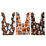 100Pcs Rabbit Shaped Halloween Candy Plastic Bags, Mixed Shapes Printed Candy Gift Bags, Mixed Color, 21.5~22.5x13.6x0.01cm(ABAG-U001-02I)