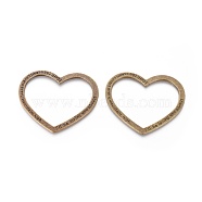 Heart Tibetan Style Alloy Linking Rings, with Words, Antique Bronze, 50x57x2mm, Inner Diameter: 34x47mm(PALLOY-J564-13AB)