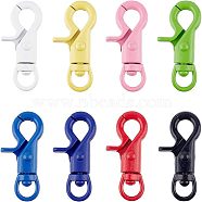 Brass Swivel Clasps, Mixed Color, 42x21.5~22x8mm, Hole: 6x8.5mm, 8 colors, 2pcs/color, 16pcs/box(IFIN-FH0001-04)