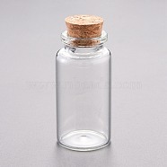 Glass Bead Containers, with Cork Stopper, Wishing Bottle, Clear, 3x6cm, Capacity: 25ml(0.84 fl. oz)(AJEW-P072-02D)