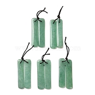 2Pcs Natural Green Aventurine Pendants, Rectangle Charms, 47~47.5x9.5~10.5x4~4.5mm, Hole: 1.2mm(G-R437-01B-01)