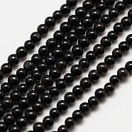 Natural Black Onyx Round Bead Strands, Dyed, 3mm, Hole: 0.8mm, about 116pcs/strand, 15.5 inch(X-G-A130-3mm-K04)
