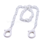 Personalized ABS Plastic Cable Chain Necklaces, Eyeglass Chains, Handbag Chains, with Plastic Lobster Claw Clasps, White, 18.11~18.5 inch(46~47cm)(NJEW-JN02849-07)