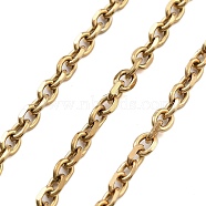 Ion Plating(IP) 304 Stainless Steel Cable Chains, Unwelded, with Spool, Golden, 5x3.7x1mm(CHS-H026-15G)