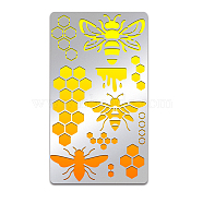 Stainless Steel Cutting Dies Stencils, for DIY Scrapbooking/Photo Album, Decorative Embossing DIY Paper Card, Matte Stainless Steel Color, Bees Pattern, 177x101mm(DIY-WH0242-225)