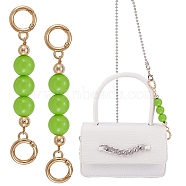 Bag Extension Chain, with ABS Plastic Beads and Light Gold Alloy Spring Gate Rings, for Bag Replacement Accessories, Yellow Green, 13.8cm(FIND-SZ0002-43A-02)