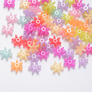 Imitation Jelly Acrylic Christmas Beads, Star Flake, Mixed Color, 13x11.5x4.5mm, Hole: 1.8mm, about 2270pcs/500g(JACR-Q056-07)