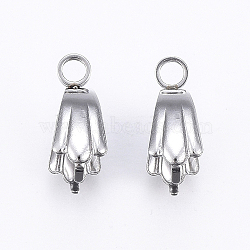 201 Stainless Steel Pendant Pinch Bails, Stainless Steel Color, 14x12x5.5mm, Hole: 2.5mm(X-STAS-E437-26P)