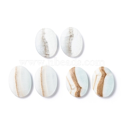 Natural Hemimorphite Cabochons, Oval with Pattern, 25x18x4mm, about 2pcs/pair(G-D478-03C-01)