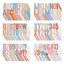 Colorful Vinyl Letter Waterproof Decorative Stickers, Self Adhesive Alphabet Decals for Art Craft, Letter A~Z, 135x255x0.1mm, 6 sheets/set(DIY-WH0349-117B)