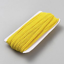 25M Polyester Braided Lace Trim, Sewing Centipede Lace Ribbon, for Clothes Accessories and Curtains Accessories, Yellow, 1/4 inch(8mm), about 27.34 Yards(25m)/Set(OCOR-WH0082-300B)