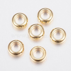 304 Stainless Steel Spacer Beads, Rondelle, Golden, 3x1.2mm, Hole: 2mm(X-STAS-H436-17A)