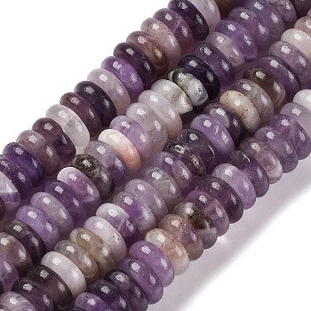 Natural Amethyst Beads Strands, Rondelle, 6.5~7x2~2.5mm, Hole: 0.5mm, about 159pcs/strand, 15.04''(38.2cm)