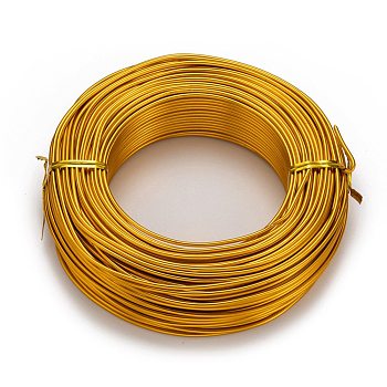 Round Aluminum Wire, Flexible Craft Wire, for Beading Jewelry Doll Craft Making, Orange, 12 Gauge, 2.0mm, 55m/500g(180.4 Feet/500g)