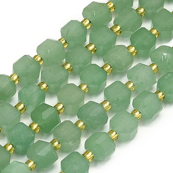 Natural Green Aventurine Beads Strands, Faceted, Cube, 6.5~7.5x6.5~7.5x6.5~7.5mm, Hole: 1.2mm, about 43~44pcs/strand, 15.35''~15.55''(39~39.5cm)