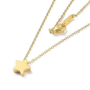 Star Pendant Necklaces, with 304 Stainless Steel Cable Chains, Golden, 15.63 inch(39.7cm)