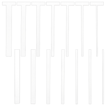 1 Set Acrylic Measuring Tool Sets, for Measure Overlap Between Books and Fabric, Clear, 25x6x0.3cm, 14pcs/set