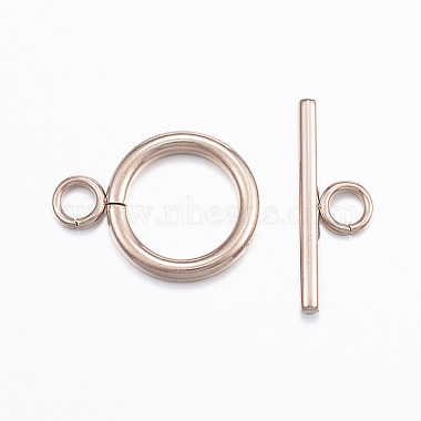 Ion Plating(IP) 304 Stainless Steel Toggle Clasps(X-STAS-E127-01RG)-2