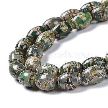 Tibetan Style dZi Beads Strands(TDZI-E005-01L)-3