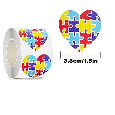 Autism Theme Paper Self-Adhesive Label Stickers Rolls(STIC-PW0006-011B)-2