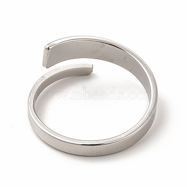 304 Stainless Steel Rectangle Open Cuff Ring for Women(RJEW-B027-02P)-3