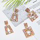 2 Pairs 2 Style Rhinestone Rectangle & Trapezoid Dangle Stud Earrings(EJEW-AN0001-16)-7