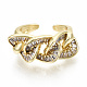 Brass Micro Pave Clear Cubic Zirconia Cuff Rings(RJEW-S045-035G-NR)-3