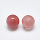 Cerise quartz perles de verre(G-T122-25C-01)-2
