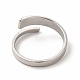 304 Stainless Steel Rectangle Open Cuff Ring for Women(RJEW-B027-02P)-3
