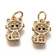 Brass Micro Pave Clear Cubic Zirconia Charms(ZIRC-C020-38G)-1