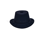 Silicone Focal Beads, Top Hat, Black, 13x26mm(FIND-PW0005-14Q)
