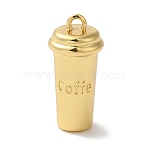 Rack Plating Brass Pendants, Cadmium Free & Lead Free, Long-Lasting Plated, Coffee Cup, Real 18K Gold Plated, 16.5x7.5mm, Hole: 1.2mm(KK-A229-05G)
