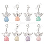 Angel Acrylic Pendant Decoration, with Alloy Lobster Claw Clasps, Midnight Blue, 37mm(HJEW-JM03214)