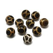 Tibetan Style Turtle/Tortoise Shell dZi Beads, Natural Agate Beads, Round, 14mm, Hole: 1.4mm(G-Z020-03B-08)