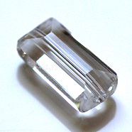 Imitation Austrian Crystal Beads, Grade AAA, Faceted, Rectangle, Clear, 10x15.5x7mm, Hole: 0.9~1mm(SWAR-F081-10x16mm-01)