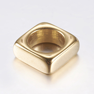 304 Stainless Steel Linking Rings, Square, Golden, 12x12x4.5mm, 8mm inner diameter(STAS-F133-58G)