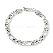 Non-Tarnish 201 Stainless Steel Figaro Chain Bracelets for Women Men, Stainless Steel Color, 9-1/2 inch(24cm)(BJEW-I316-04P)