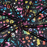 Halloween Theme Pattern Polyester Bronzing Fabric, for DIY Crafting and Clothing, Colorful, 150cm(DIY-WH0033-30)
