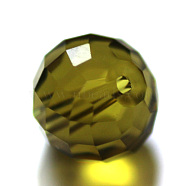 Imitation Austrian Crystal Beads, Grade AAA, Faceted, Teardrop, Olive, 10mm, Hole: 0.9~1mm(SWAR-F067-10mm-19)
