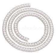Double Rows Alloy Rhinestone Cup Chain, with ABS Imitation Pearl Beads, Crystal, 914x11.5x6mm, 1 Yard/box(FIND-NB0002-71)