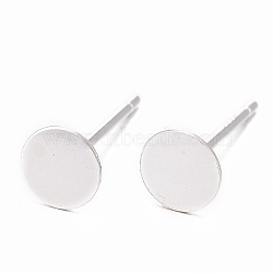 925 Sterling Silver Ear Stud Findings, Earring Posts, Silver, 11.5x5mm, Pin: 0.7mm(STER-A003-103C)