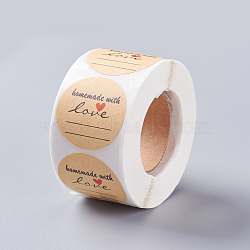 1.5 Inch Thank You Stickers, Self-Adhesive Kraft Paper Gift Tag Stickers, Adhesive Labels, Round, Tan, Flat Round: 38mm, 500pcs/roll(DIY-G021-12B)
