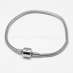 304 Stainless Steel European Style Bracelets for Jewelry Making, Stainless Steel Color, 160x3mm(PPJ-F002-03A)