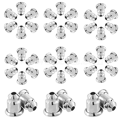 100Pairs Brass Ear Nuts, Long-Lasting Plated, Earring Backs, Platinum, 6x5mm, Hole: 1mm, 100pairs/set(KK-CN0003-28)