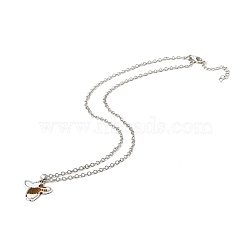 Zinc Alloy with Leather Pendant Necklces, Cattle, Camel, 18.50 inch(47cm)(NJEW-Z034-01C-P)